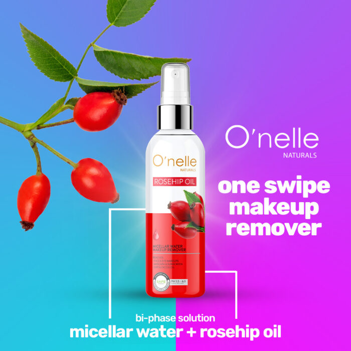 Rosehip Oil Micellar Water Makeup Remover with Spray Top